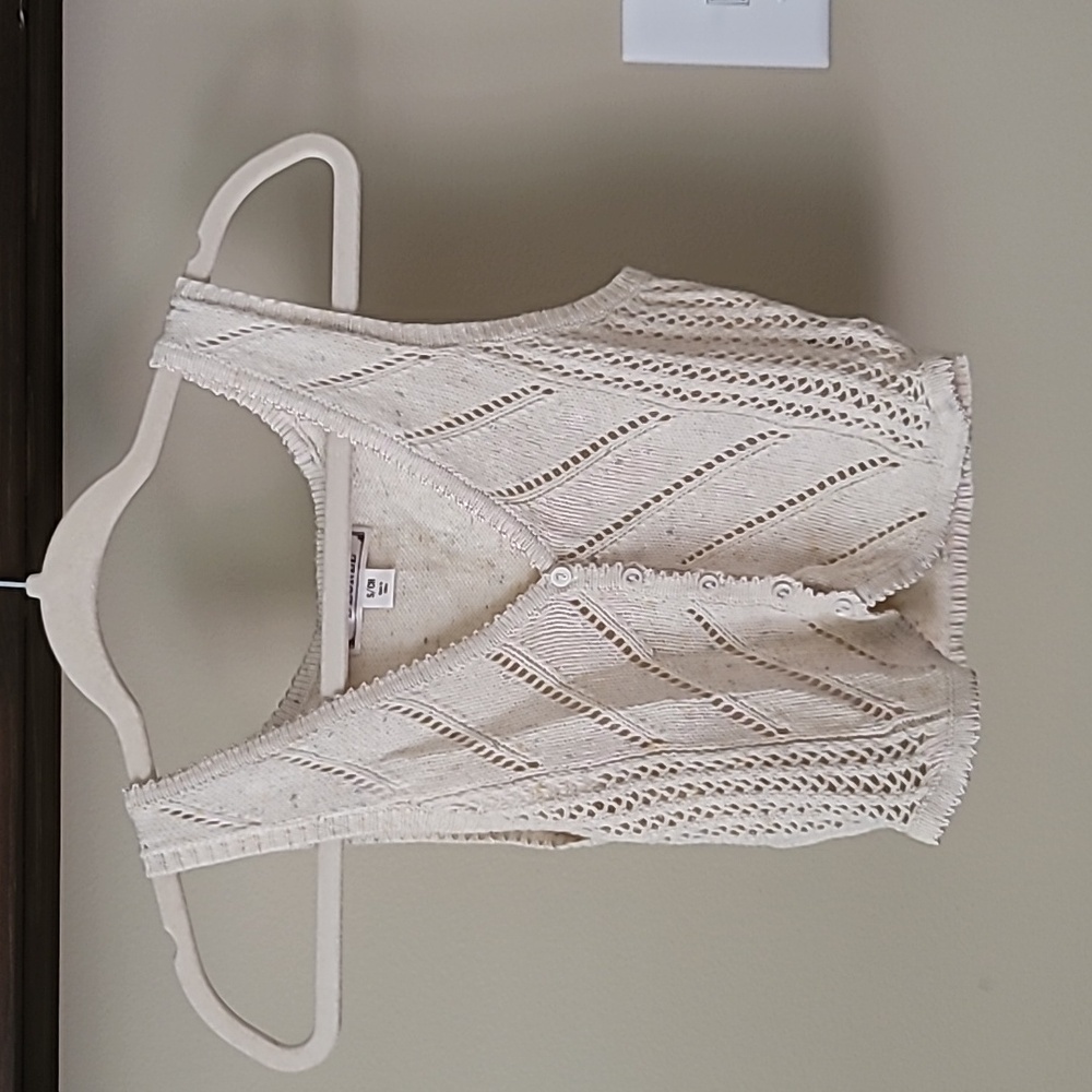 Crochet cropped vest